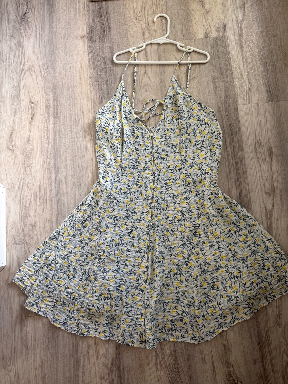 H&M Yellow and Blue Floral Mini Dress